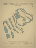 Stoneybrook Golf Club-Estero course map poster, Vintage style, 12×16 / 18×24