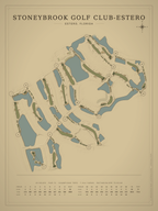 Stoneybrook Golf Club-Estero course map poster, Vintage style, 12×16 / 18×24