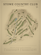 Stowe Country Club course map poster, Vintage style, 12×16 / 18×24