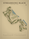 Streamsong Black course map poster, Vintage style, 12×16 / 18×24