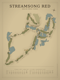 Streamsong Red course map poster, Vintage style, 12×16 / 18×24