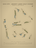 Sun City - Argent Lakes Golf Course map poster, Vintage style, 12×16 / 18×24
