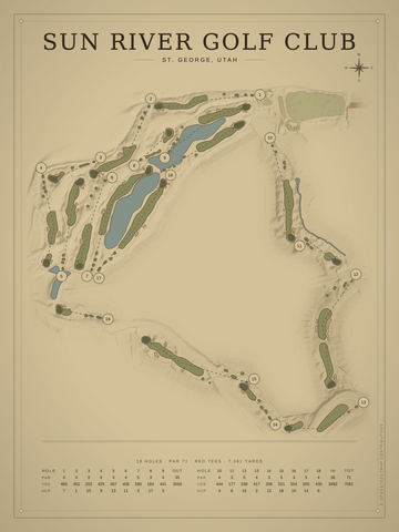 Sun River Golf Club Course Map poster