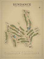 Sundance course map poster, Vintage style, 12×16 / 18×24