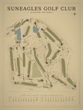 Suneagles Golf Club course map poster, Vintage style, 12×16 / 18×24