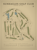 Suneagles Golf Club course map poster, Vintage style, 12×16 / 18×24