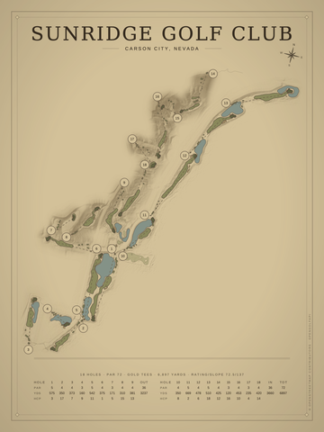 Sunridge Golf Club Course Map poster