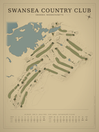Swansea Country Club course map poster, Vintage style, 12×16 / 18×24
