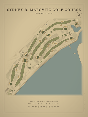 Sydney R. Marovitz Golf Course Map poster