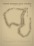 Tahoe Donner Golf Course map poster, Vintage style, 12×16 / 18×24