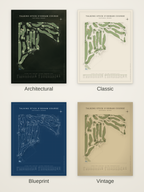 Talking Stick O'odham Course map poster in four styles: Architectural, Classic, Blueprint and Vintage