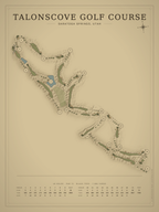 TalonsCove Golf Course map poster, Vintage style, 12×16 / 18×24