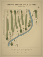 Tam O'Shanter Golf Course map poster, Vintage style, 12×16 / 18×24