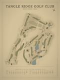 Tangle Ridge Golf Club course map poster, Vintage style, 12×16 / 18×24