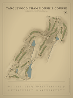 Tanglewood Championship Course map poster, Vintage style, 12×16 / 18×24