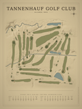 Tannenhauf Golf Club course map poster, Vintage style, 12×16 / 18×24