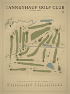 Tannenhauf Golf Club course map poster, Vintage style, 12×16 / 18×24