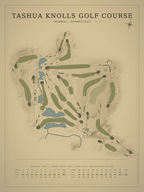 Tashua Knolls Golf Course map poster, Vintage style, 12×16 / 18×24
