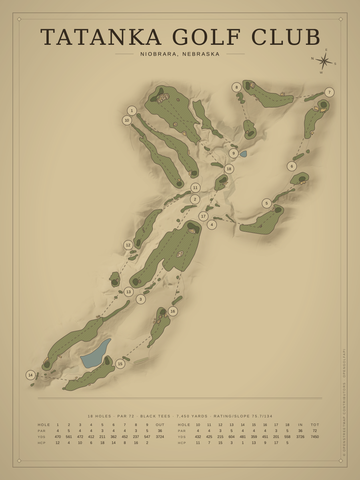 Tatanka Golf Club Course Map poster
