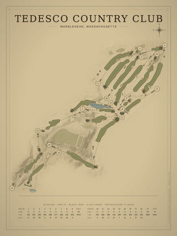 Tedesco Country Club Course Map poster