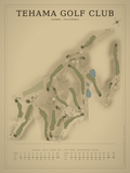 Tehama Golf Club course map poster, Vintage style, 12×16 / 18×24