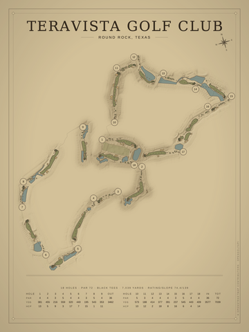 Teravista Golf Club Course Map poster