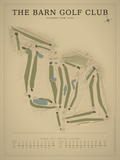 The Barn Golf Club course map poster, Vintage style, 12×16 / 18×24