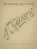 The Barracks Golf Course map poster, Vintage style, 12×16 / 18×24
