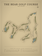 The Bear Golf Course (Acme) course map poster, Vintage style, 12×16 / 18×24