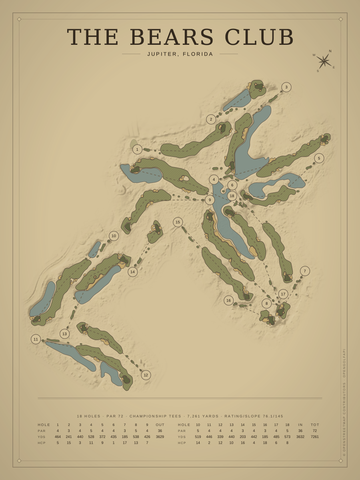 The Bears Club Course Map poster