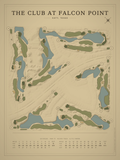 The Club at Falcon Point course map poster, Vintage style, 12×16 / 18×24