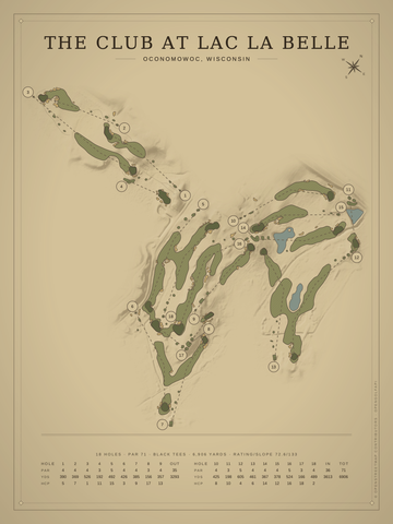 The Club at Lac La Belle Course Map poster