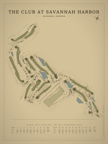 The Club at Savannah Harbor Course Map poster
