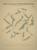 The Club at Westminster course map poster, Vintage style, 12×16 / 18×24