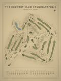 The Country Club of Indianapolis course map poster, Vintage style, 12×16 / 18×24