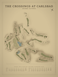 The Crossings at Carlsbad course map poster, Vintage style, 12×16 / 18×24