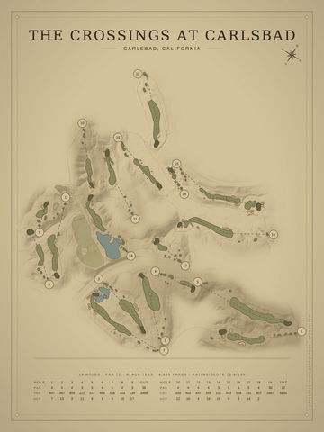 The Crossings at Carlsbad Course Map poster