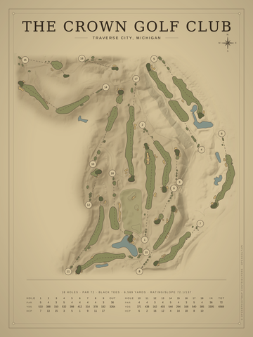 The Crown Golf Club Course Map poster