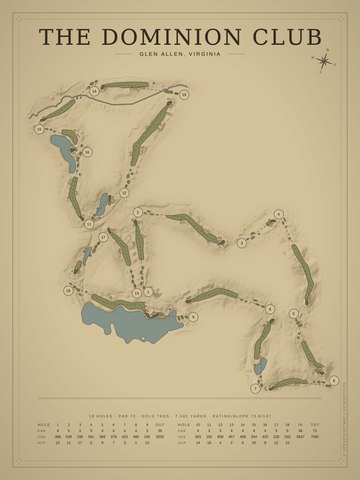 The Dominion Club Course Map poster