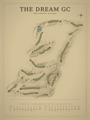 The Dream GC Course Map poster