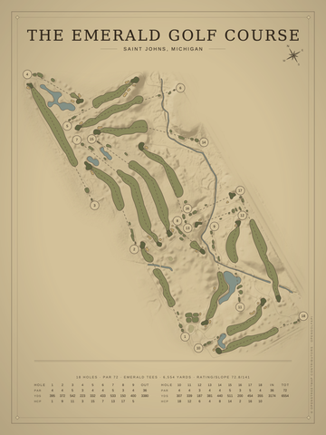 The Emerald Golf Course Map poster
