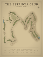 The Estancia Club course map poster, Vintage style, 12×16 / 18×24
