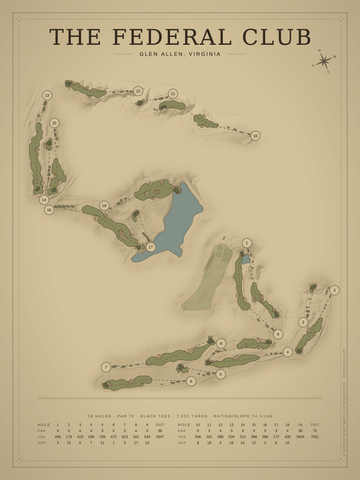 The Federal Club Course Map poster