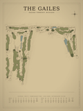 The Gailes course map poster, Vintage style, 12×16 / 18×24