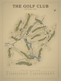 The Golf Club (New Albany) course map poster, Vintage style, 12×16 / 18×24