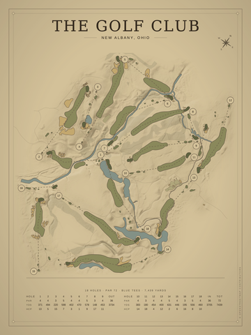 The Golf Club (New Albany) Course Map poster