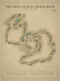 The Golf Club at Black Rock course map poster, Vintage style, 12×16 / 18×24
