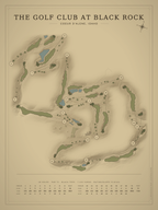 The Golf Club at Black Rock course map poster, Vintage style, 12×16 / 18×24
