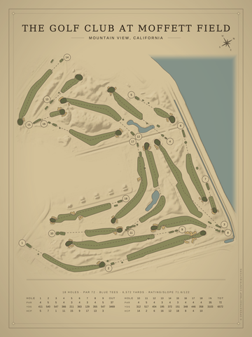 The Golf Club at Moffett Field Course Map poster
