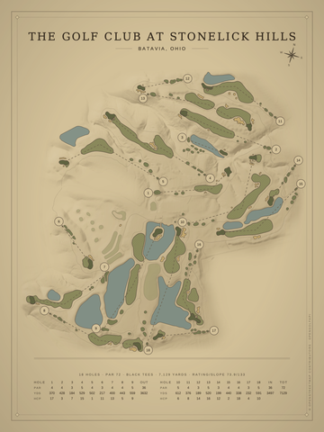 The Golf Club at Stonelick Hills Course Map poster